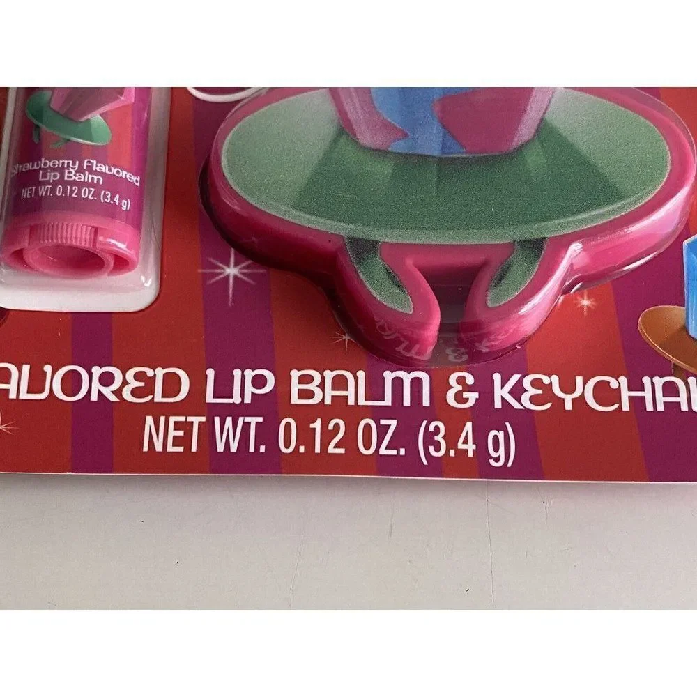 Taste Beauty Ring Pop Strawberry‎ Flavored Lip Balm & Keychain NEW